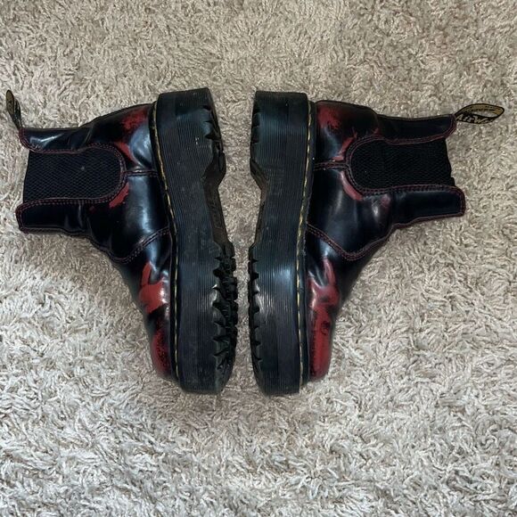 Dr. Martens Burgundy and Red Boots Men’s UK 3 US 4 (Women’s 5) EUC main image 11